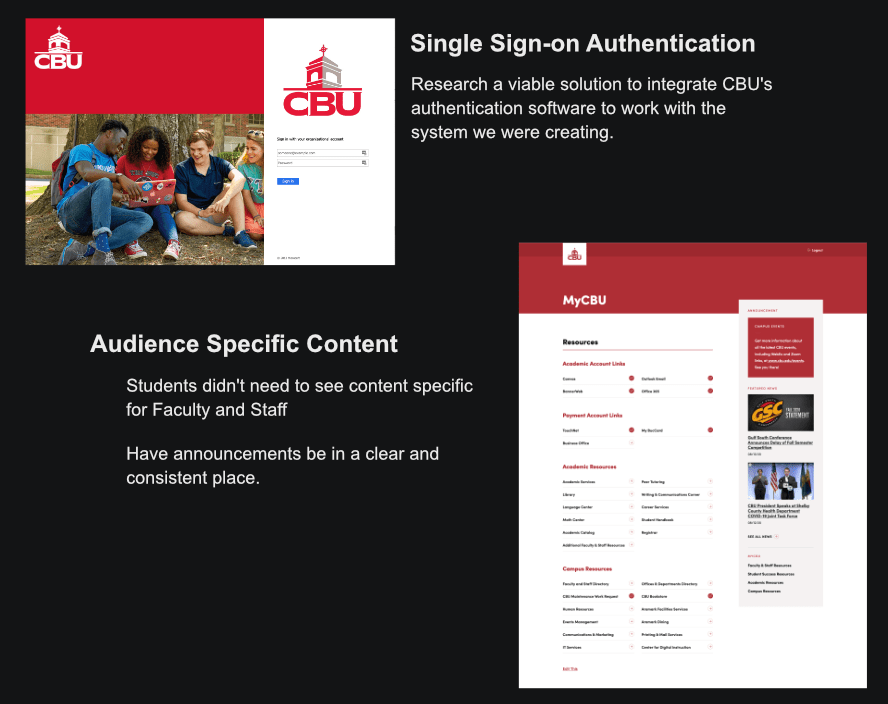 Challenges and solutions for MyCBU intranet
